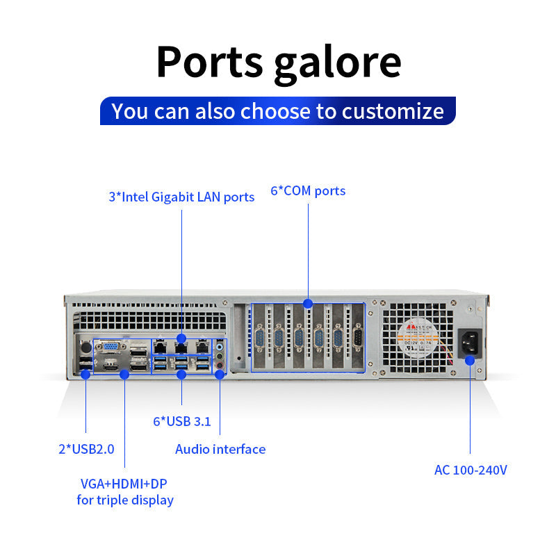 2U Rack Mount Pcs,Intel® Core™ I5-8500/32GB/2TB/300W