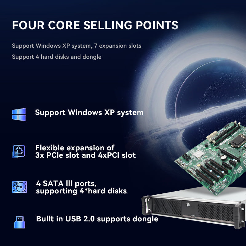 2U Rackmount Chassis,Intel® Core™ I5-4570/8GB/2TB/300W