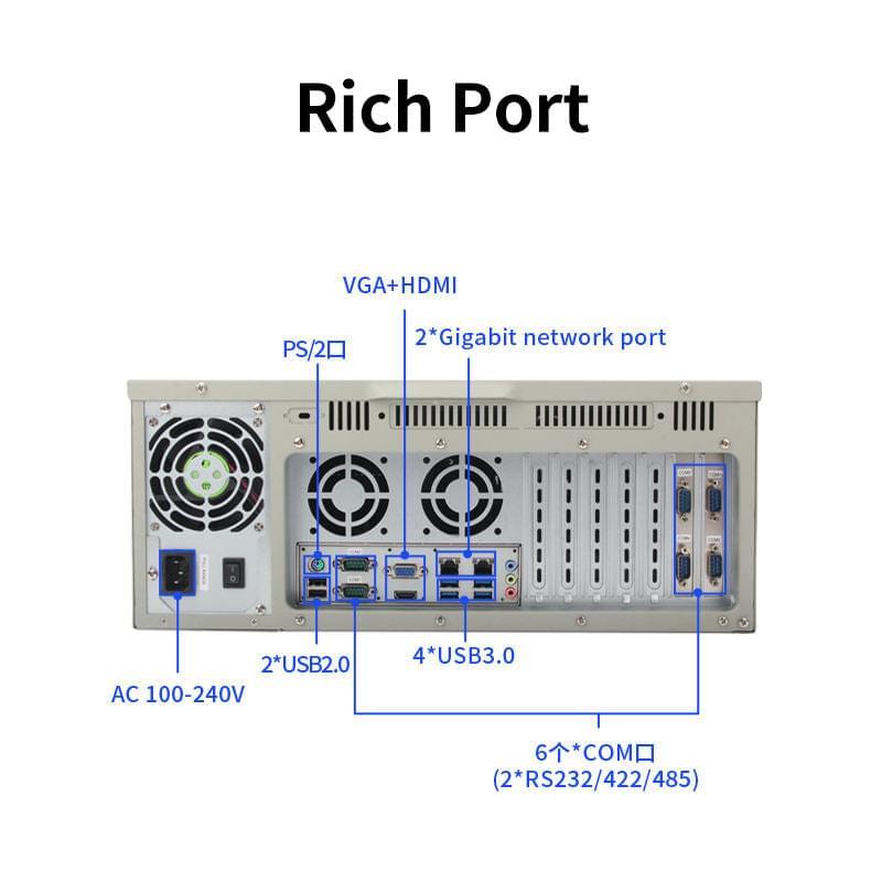 4u rackmount computer, Intel® Core™ I7-10700 16GB/1TB/DVD/300W