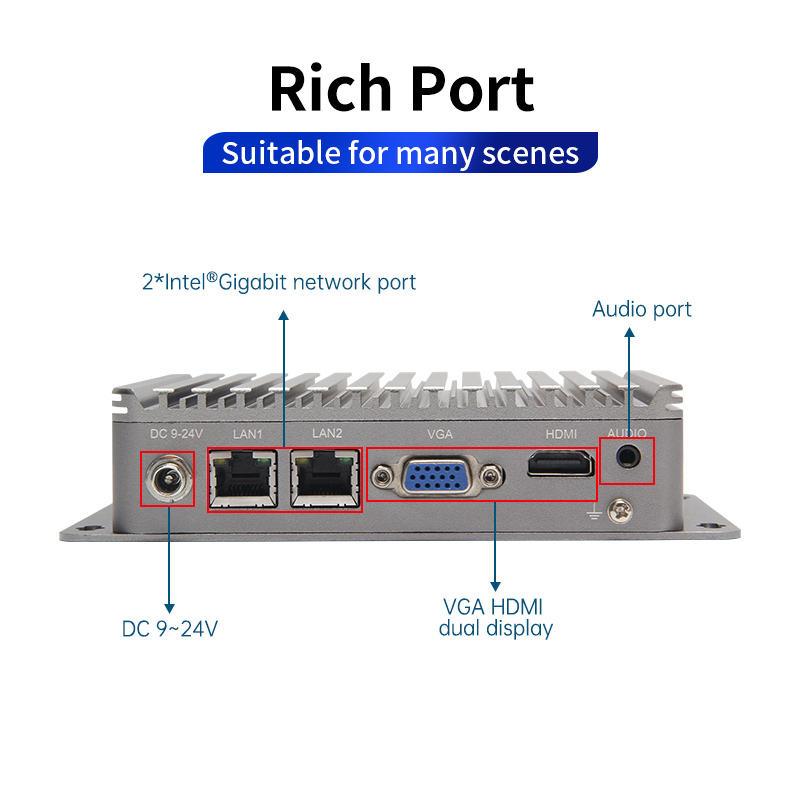 Fanless Mini Computer, Intel® Core™ J1900 4G/128GSSD