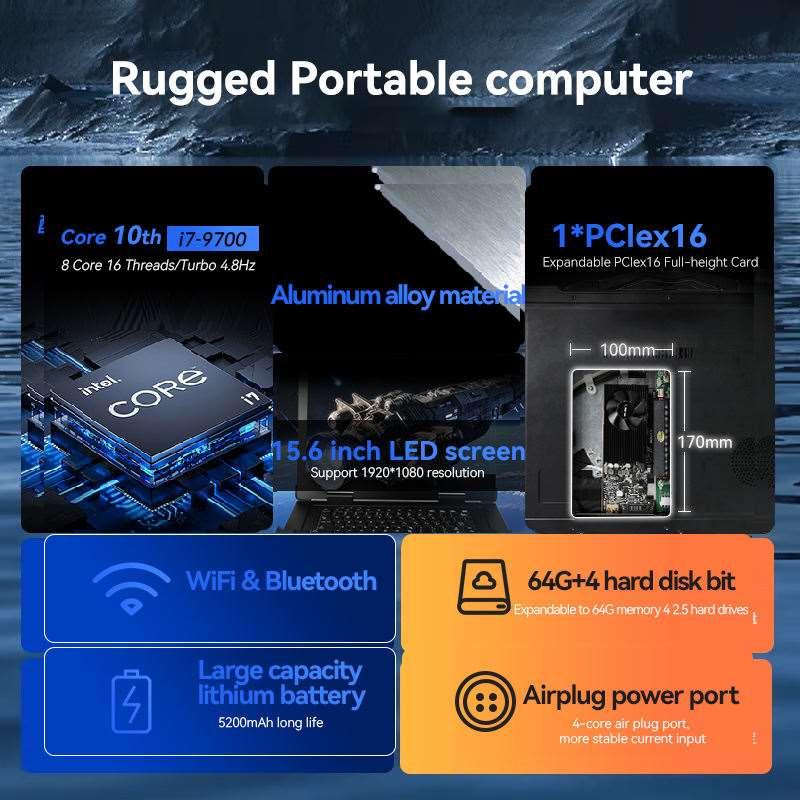 Rugged Book Laptop, Intel® Core™ I3-8100T/8G/256G+1T